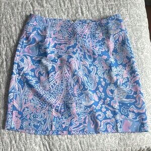 Lilly Pulitzer Blue and Pink Mini Pencil Skirt Resort Wear